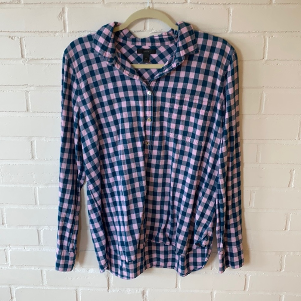 Gingham J. Crew button down
